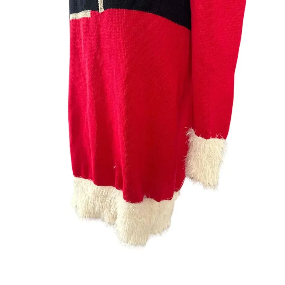 Sweater Project Red Santa Knit Sweater Dress Large Santacon Holiday Christmas - Picture 7 of 14